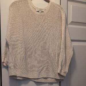 LOFT Off-White Women's Crew Neck Sweater